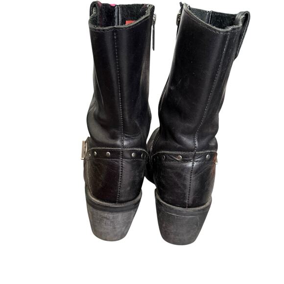 HARLEY DAVIDSON Sz 7 Macie rhinestone Studded Strap Leather Riding Boot Moto - Picture 8 of 13